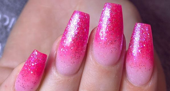 Stunning Pink Ombre Nails in Parley Ferndown Wimborne Poole and Bournemouth 